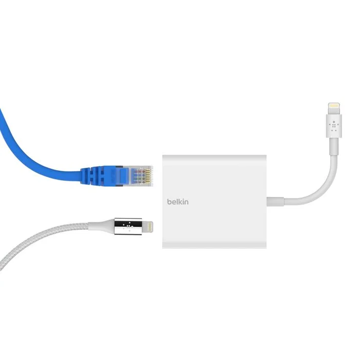 Ethernet + Power Adapter with Lightning Connector