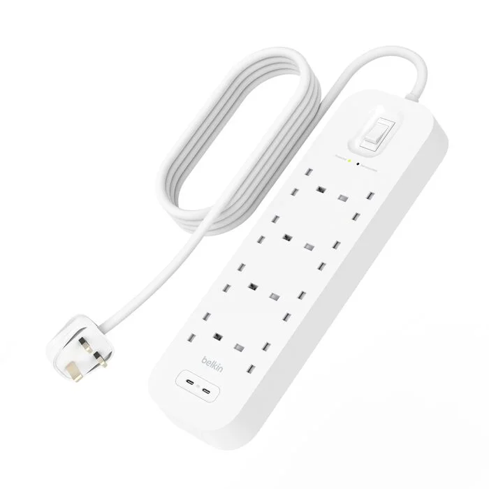 Surge Protector with 2 USB-C Ports (8 Outlet with 2 USB-C)